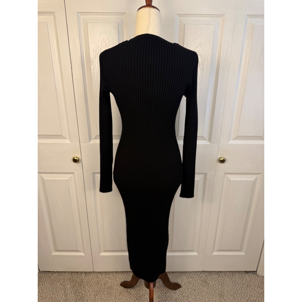 NWT 525 America Born in Bklyn Ribbed Button Front Maxi Cardigan Sweater Dress  M - Picture 7 of 9